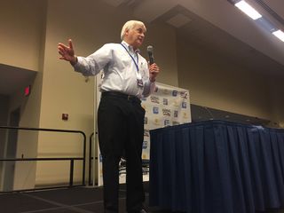 SETI astronomer Seth Shostak explains the ongoing search for extraterrestrial life, at the Future Con panel "Are We Looking for the Wrong Aliens?"