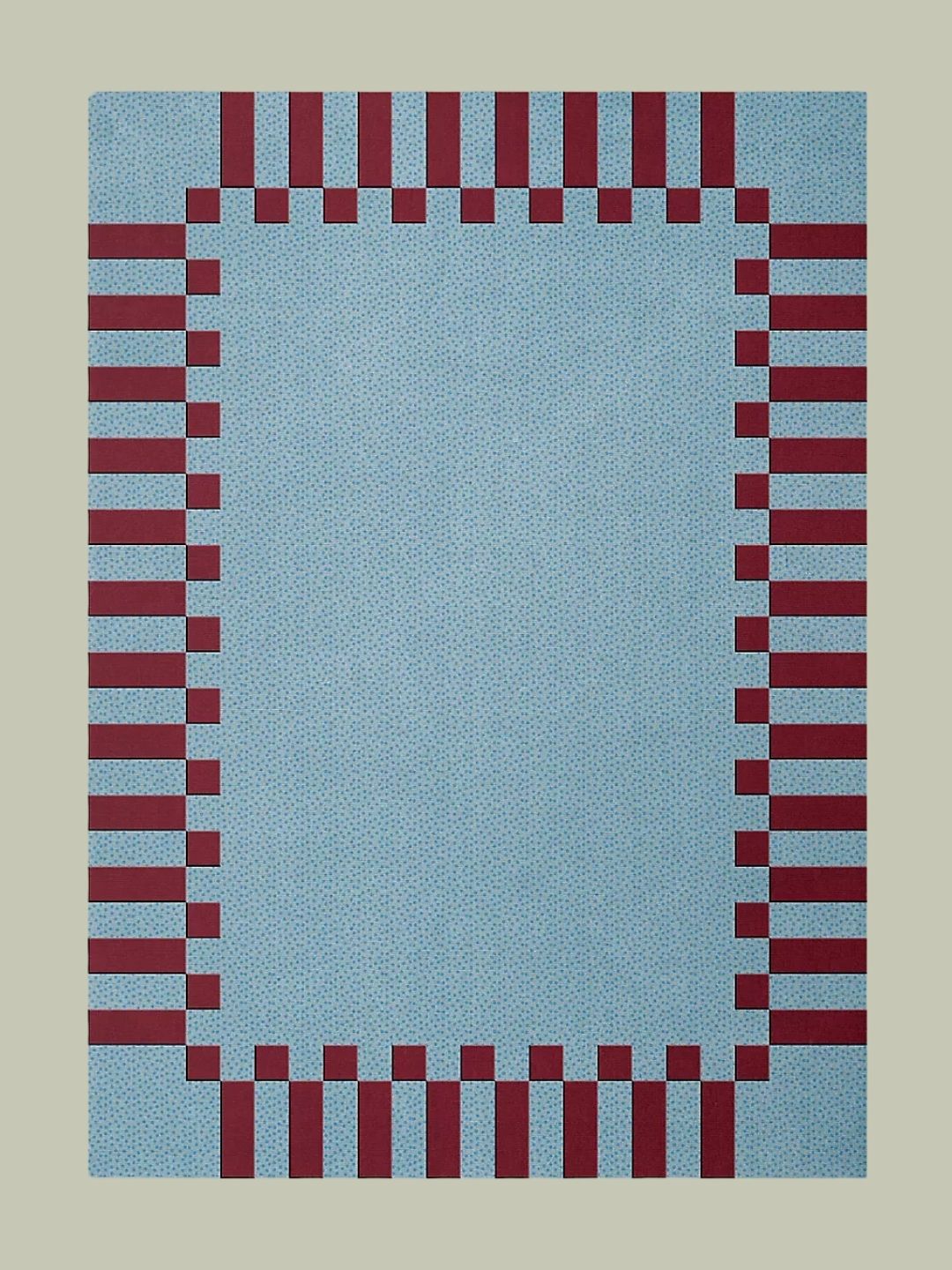 Layered X Teklan, Frame Wool Rug in Mullberry Sky