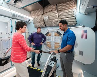 NASA crew commanders test the habitat's exercise equipment and other systems.