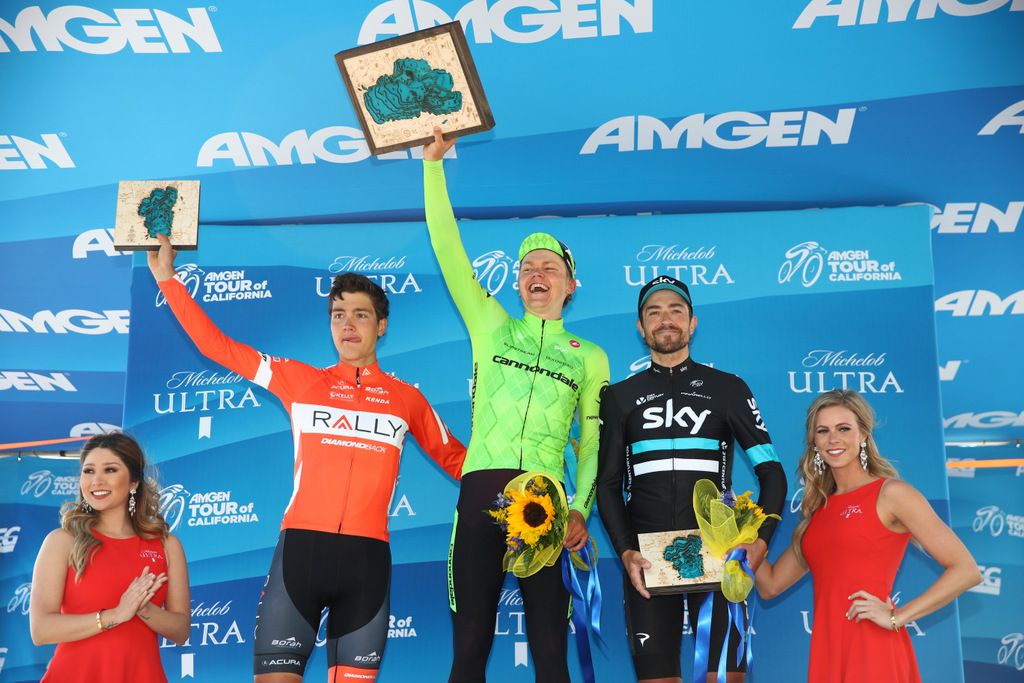 The top three: Adam de Vos (Rally), Tom Skujins (Cannondale) and Xabier Zandio (Team Sky)