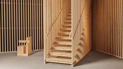 Alexander Lervik furniture next to wooden staircase