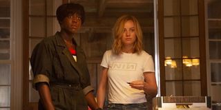 Lashana Lynch as Maria Rambeau and Brie Larson as Carol Danvers in Captain Marvel