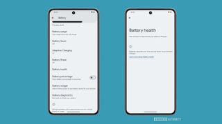 A battery health screen hidden in Android 14