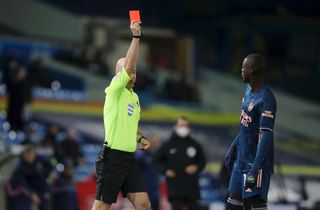 Pepe receives a red card