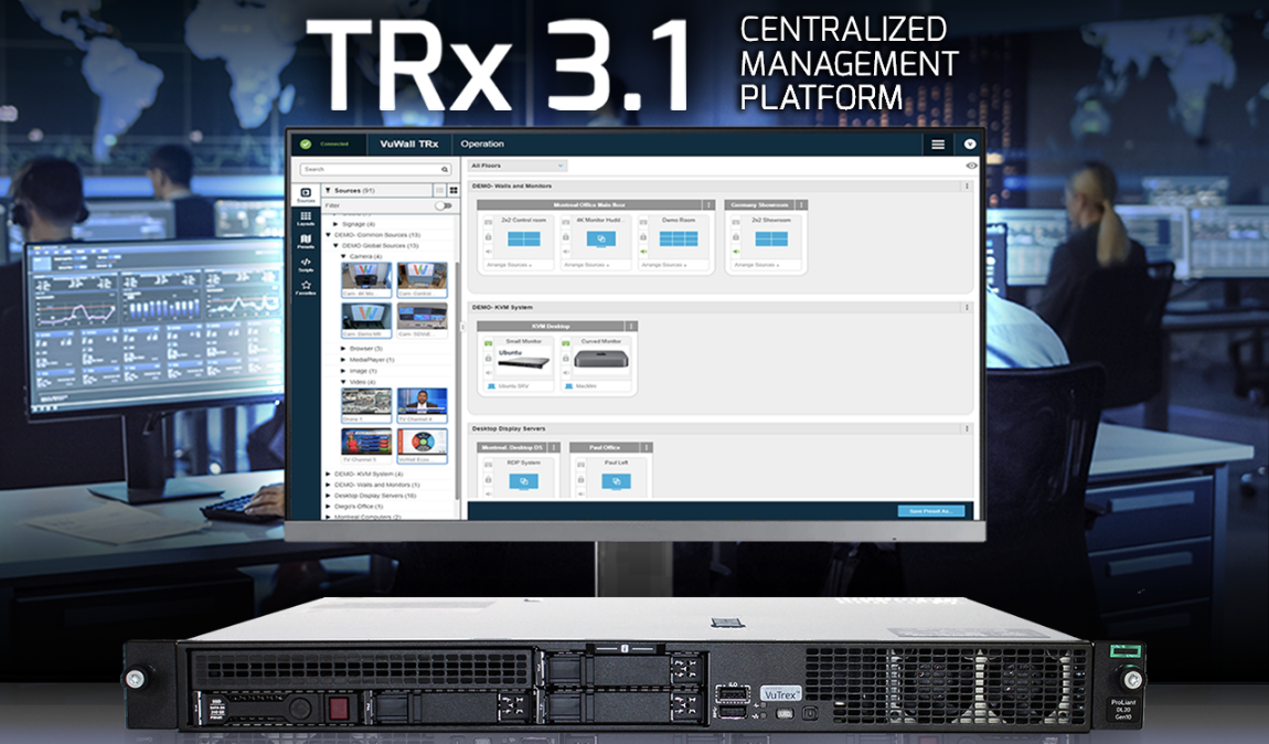 VuWall&#039;s TRx version 3.1, video wall management platform.