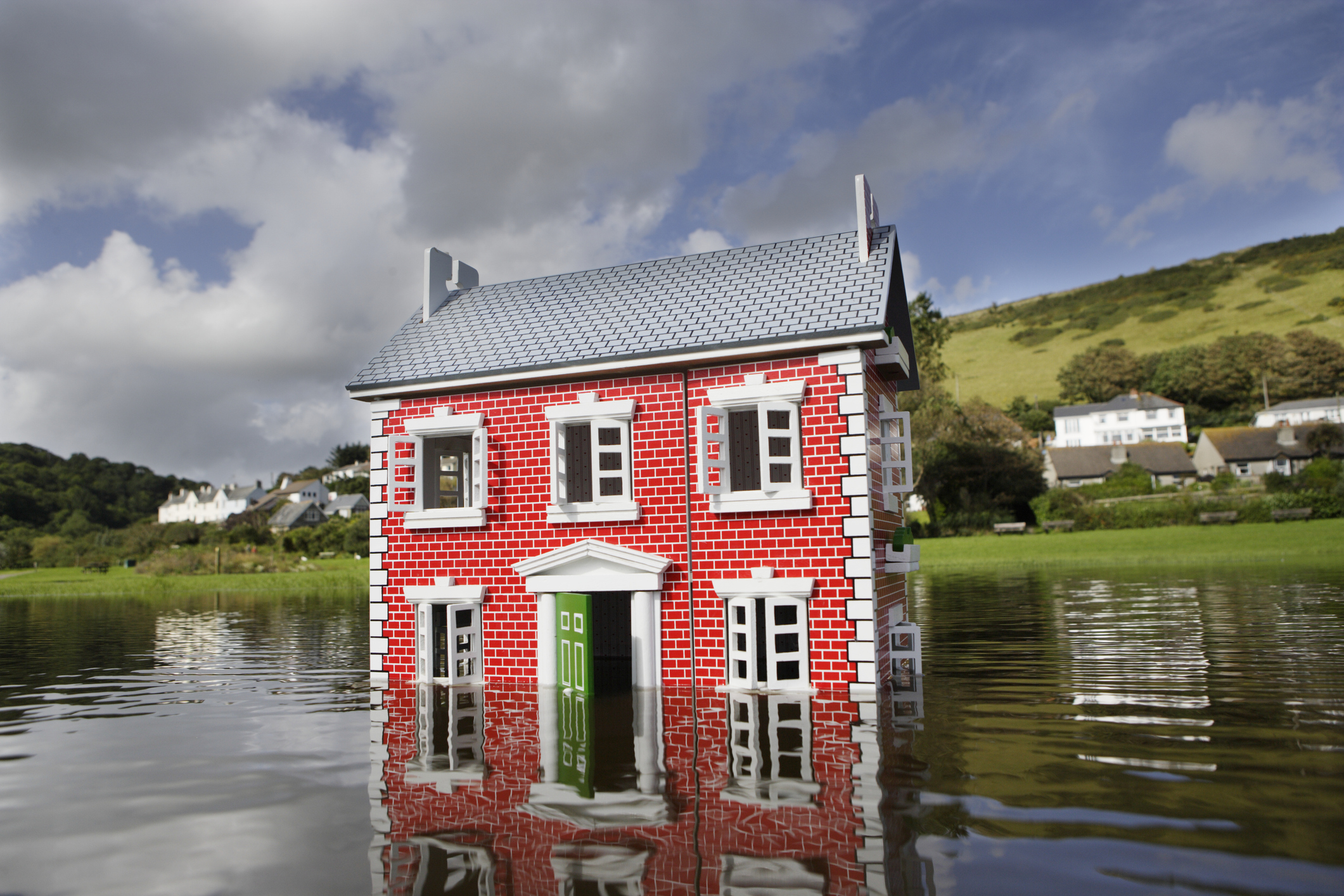 A flooded home in the UK