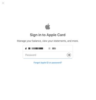 Access your Apple Card account online by showing steps: Log in to your Apple ID associated with the Apple Card
