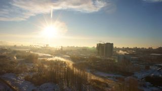 A meteor explodes above Chelyabinsk, Russia on Feb. 15, 2013.