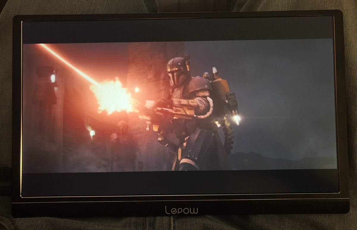 The Mandalorian on the Lepow monitor.