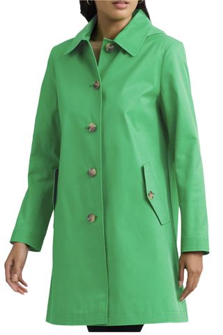 Cotton Blend Coat With Removable Hood