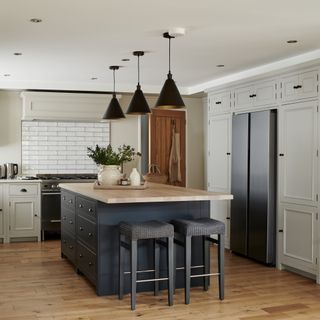 blue and white kitchen