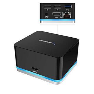 Sabrent 5 Port USB Type C Mini Continuum Docking Station, Supports Up to 3840x2160 at 30HZ (DS-CMND)