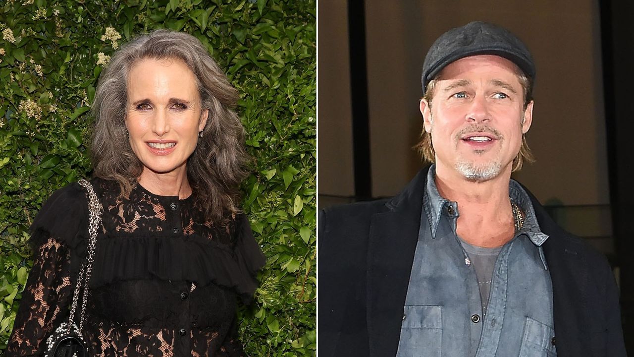 andie macdowell and brad pitt going gray