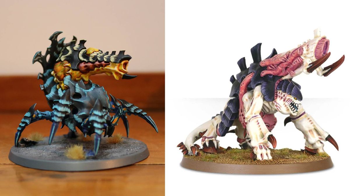 New Tyranid models on a wooden table