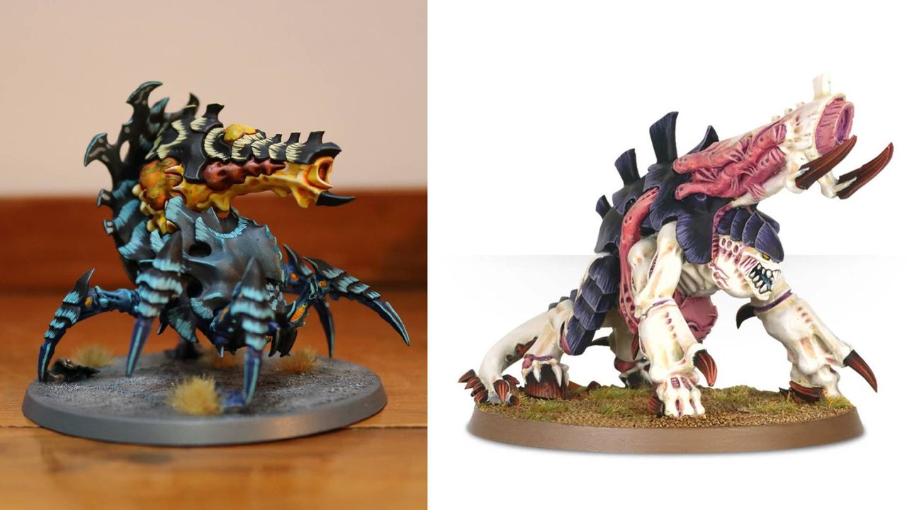 New Tyranid models on a wooden table