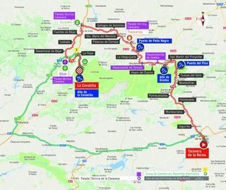Map of the 2018 Vuelta a España stage 9