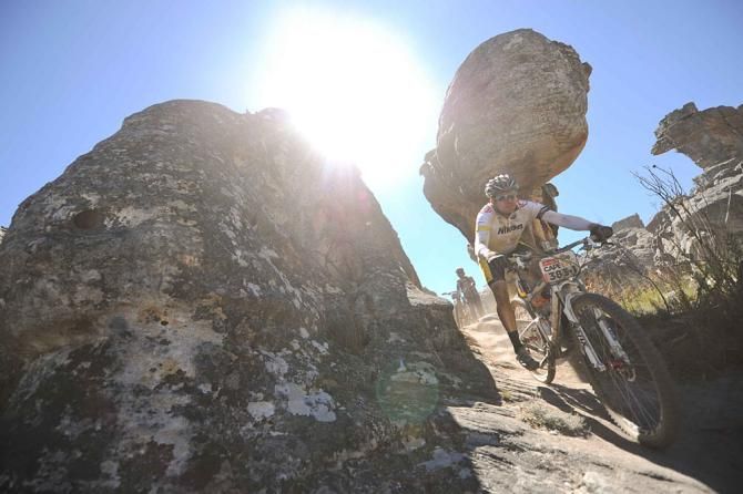 Craig Kolesky of Team Nikon/One Sight descends a technical piece of singletrack