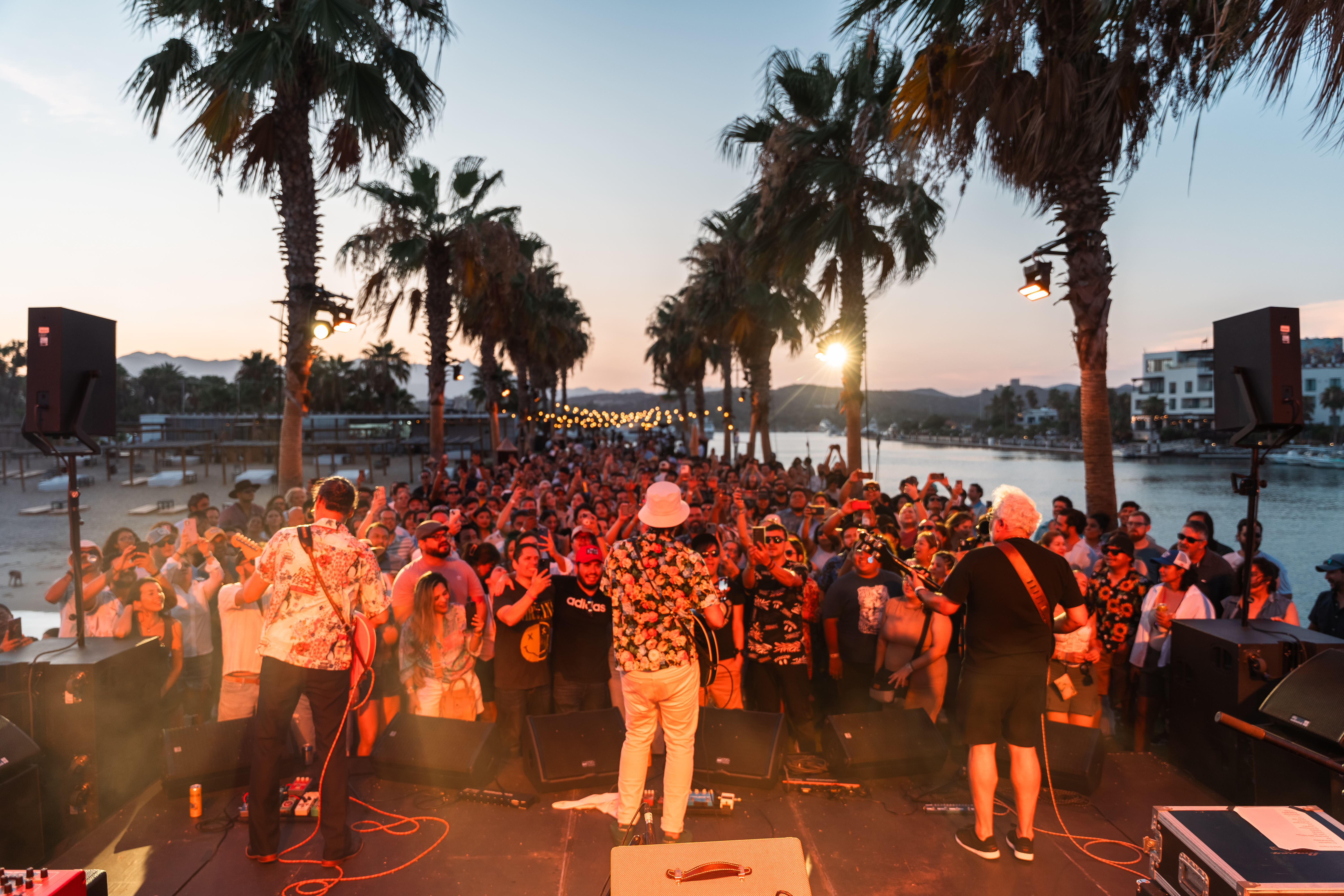 People gather for a concert at Hotel El Ganzo