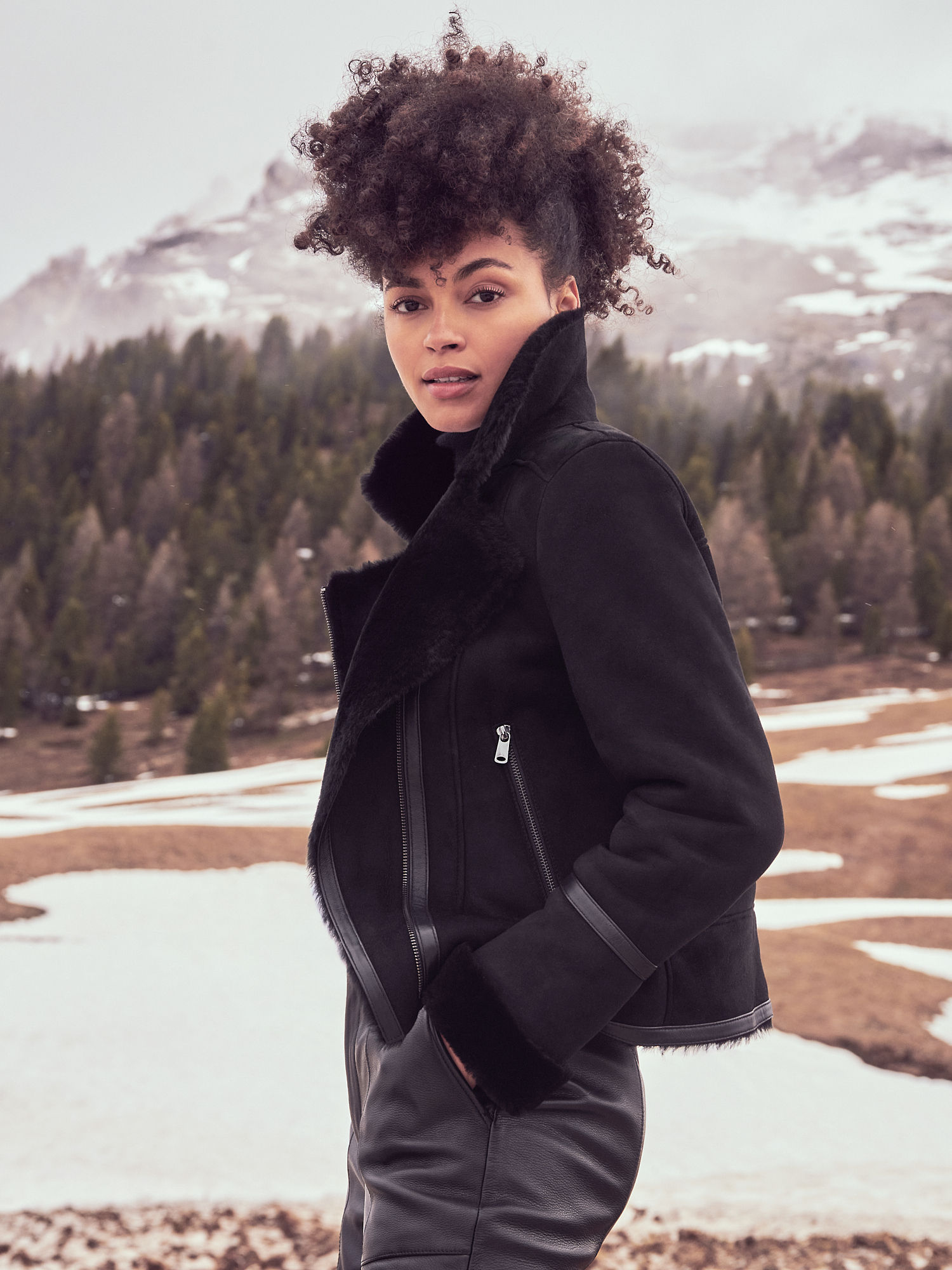 Overland, Mila Sheepskin Moto Jacket