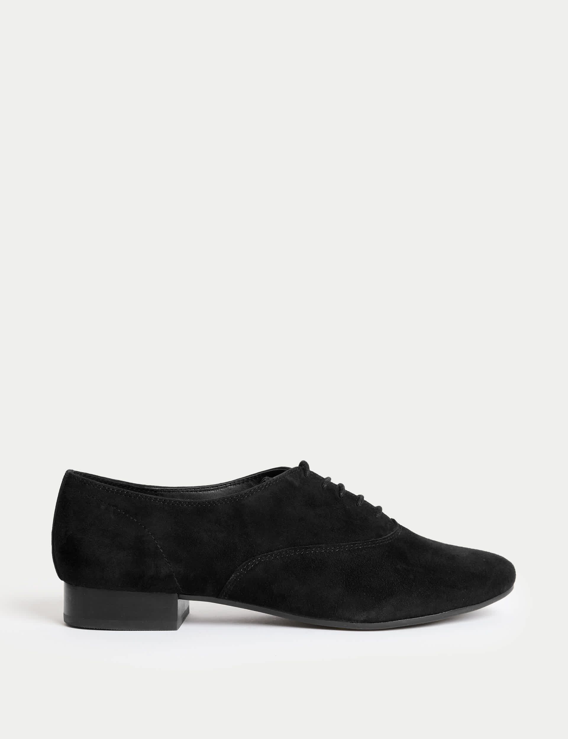 Suede Lace Up Block Heel Shoes