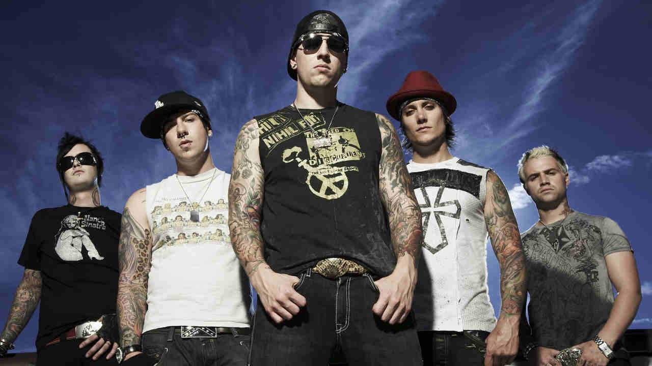 Avenged Sevenfold posing for a photograph in the mid-2000s