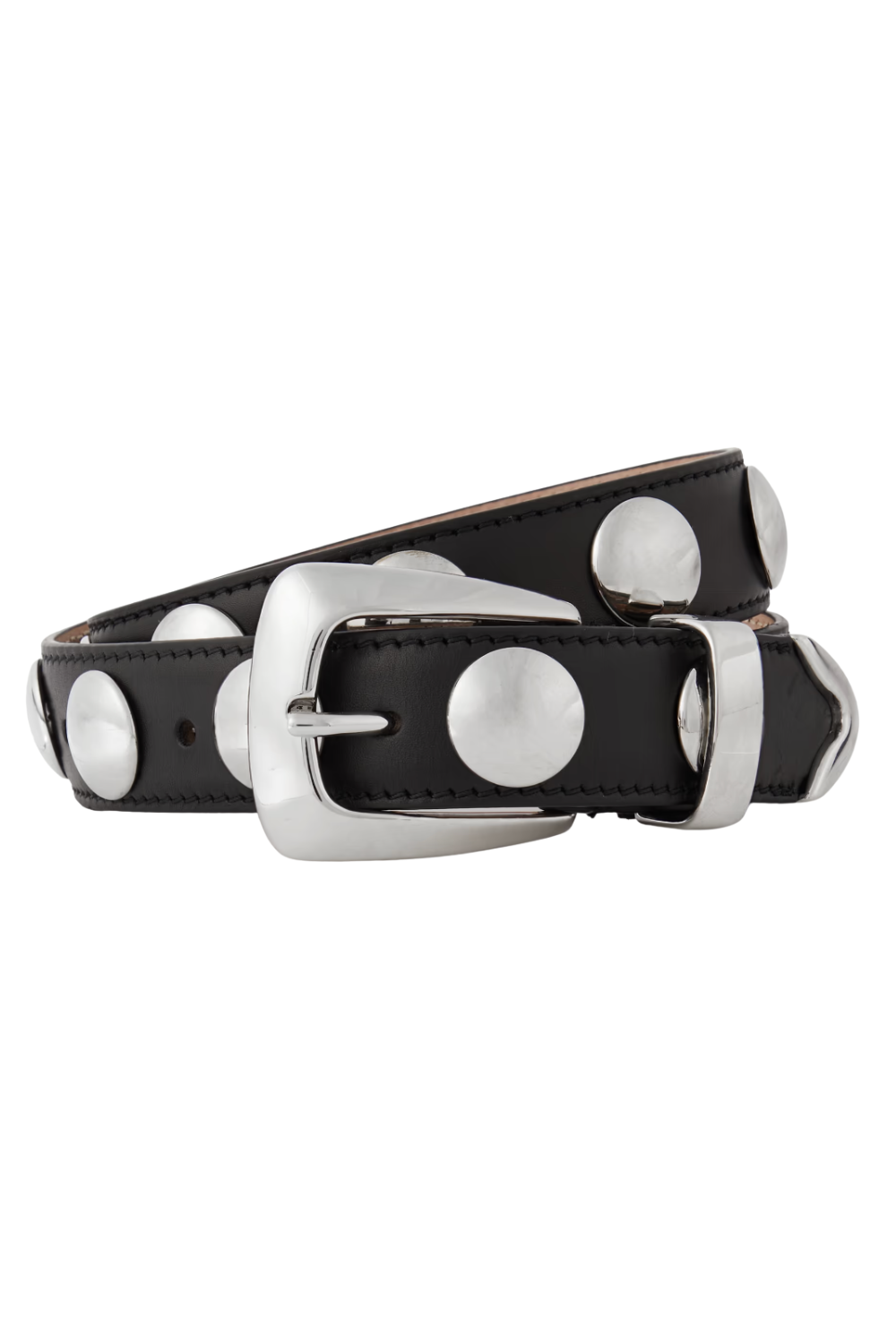 Reiss, Patent Leather Oval Buckle Belt in Chocolate