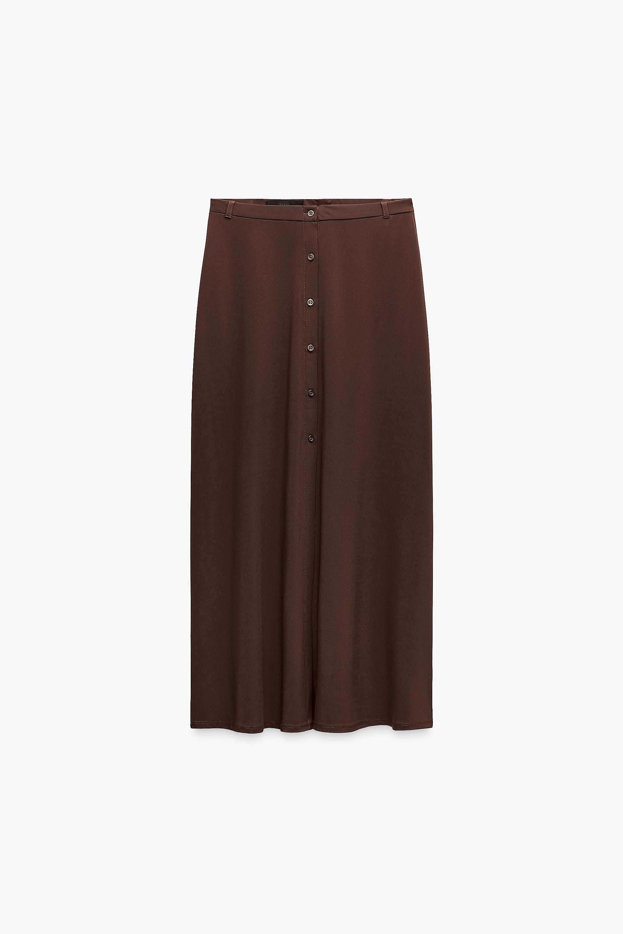 ZARA, Midi Skirt With Buttons