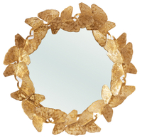 Everly Quinn Kirkland Ginko Leaf Eclectic Beveled Accent Mirror