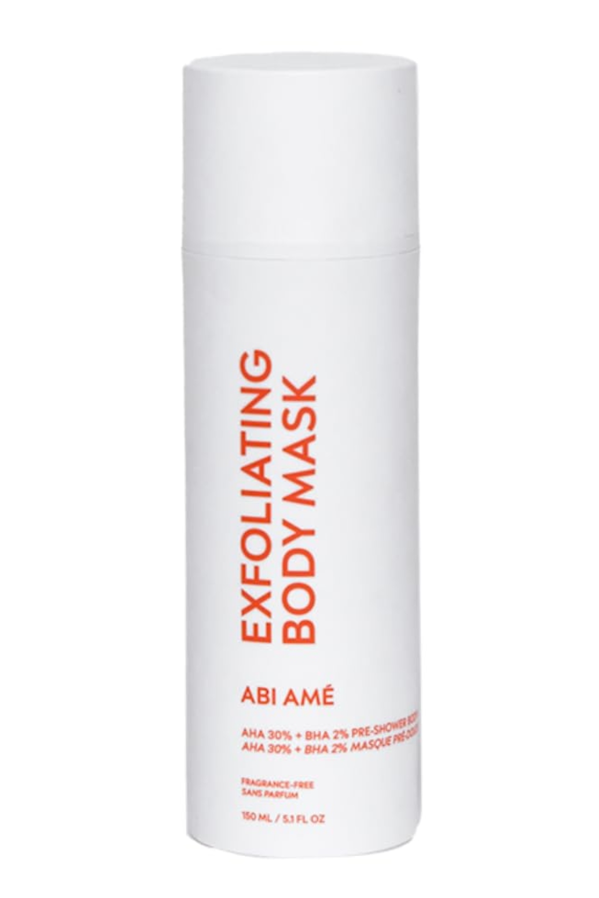 Abi AmÉ Soft-Touch Chemical Body Exfoliant - Smoothing and Softening Pre-Shower Body Mask - 30% Ahas + 2% Bhas, Safe for Sensitive Skin - 150ml/5.1 Fl Oz