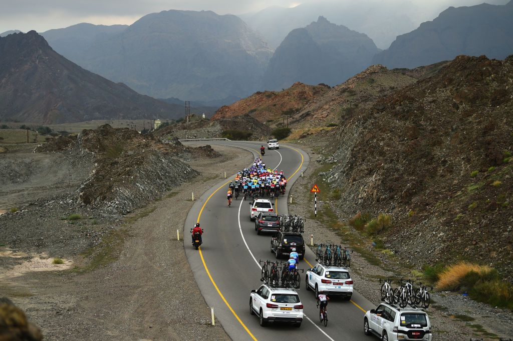 The peloton on stage 1 of the Tour of Oman