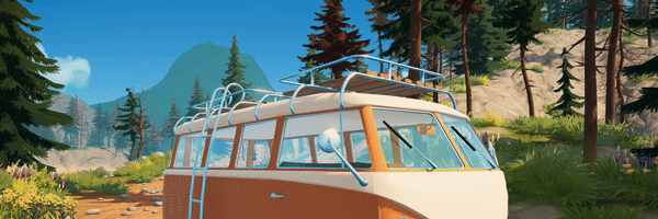 Outbound, an indie game featuring a retro camper van