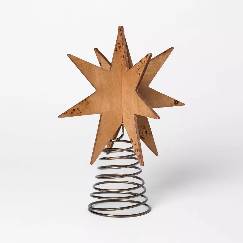 9&quot; Burl Wood Star Tree Topper - Threshold&amp;trade; Designed With Studio Mcgee