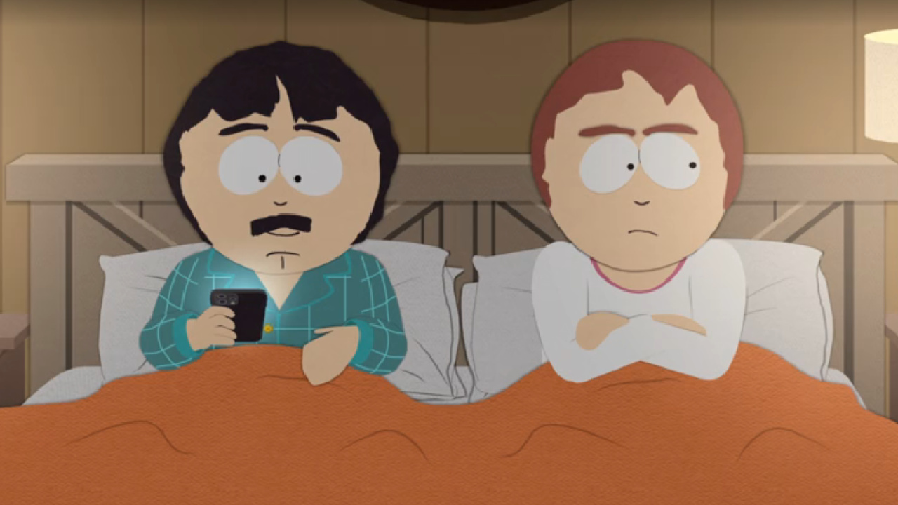 Randy and Sharon in bed in South Park.