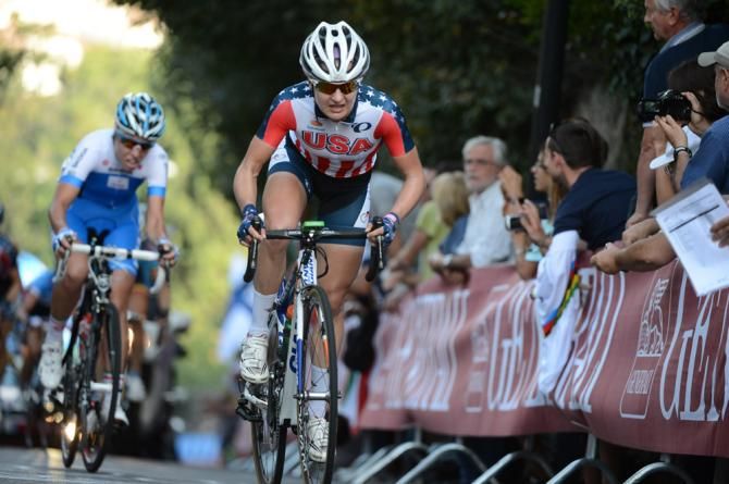 Megan Guarnier (United States of America) rode a strong race in support of teammate Evelyn Stevens