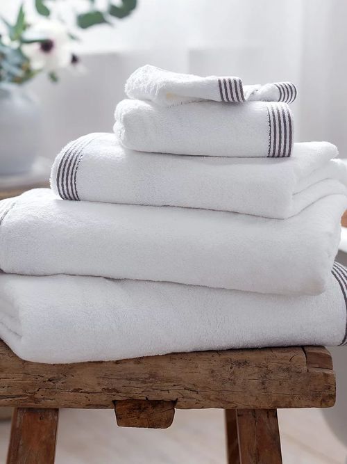 Colour Striped Border Towels