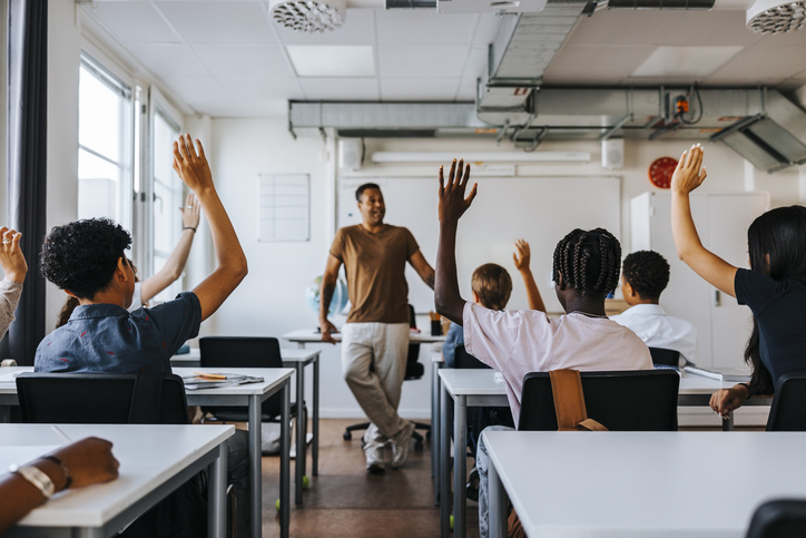 new teacher in class