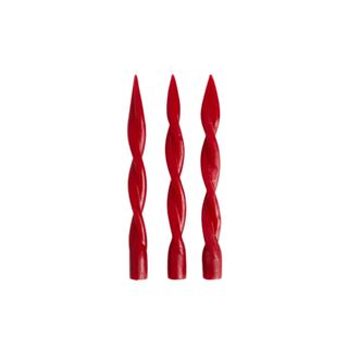 red spiral candle sticks