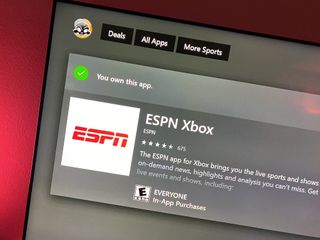 ESPN app on Xbox