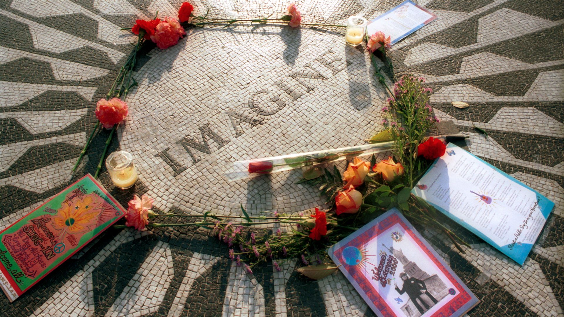 The John Lennon Imagine memorial in Central Park, New York