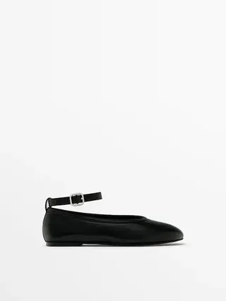 Ballet Flats With Detachable Strap