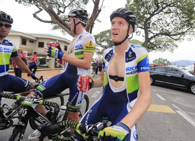 The Orica-GreenEdge riders talk after the stage