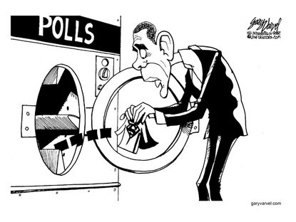 Obama cartoon Superman approval rating politics