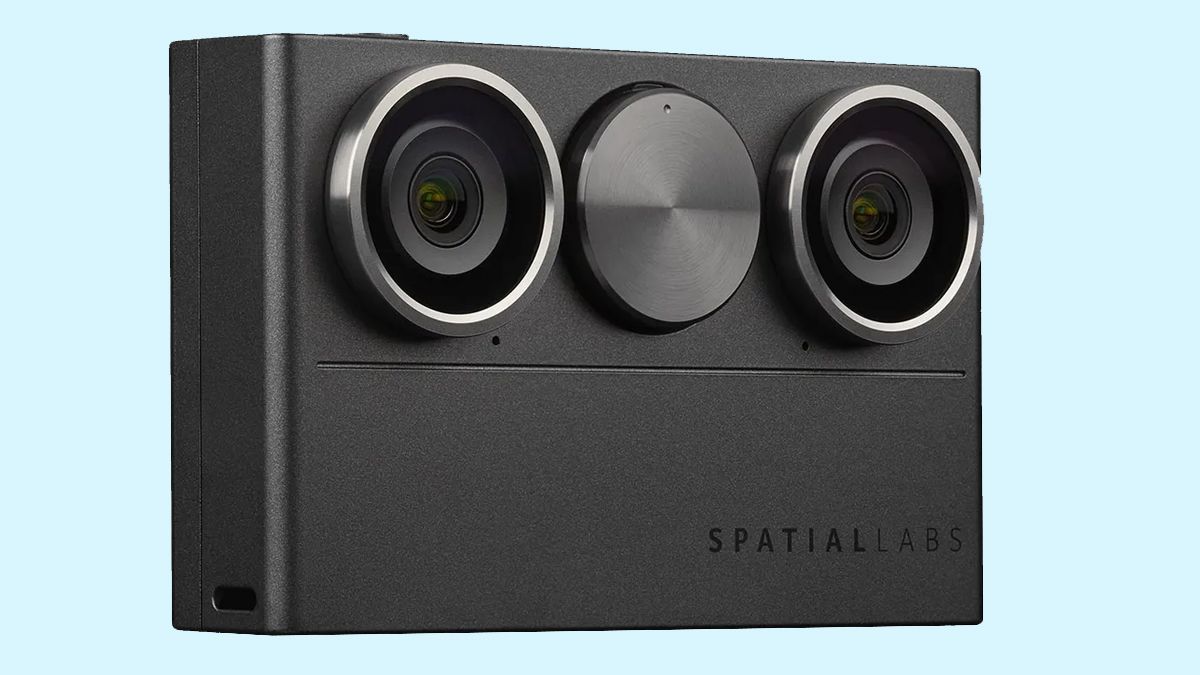 Acer SpatialLabs Eyes Camera on a blue background.