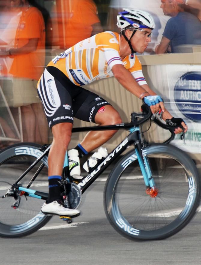 Overall points leader, Carlos Alzate (UnitedHealthcare Pro Cycling Team) was off in front immediately.