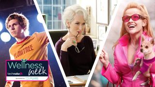 Stills from the movies Scott Pilgrim vs the World, The Devil Wears Prada, and Legally Blonde 