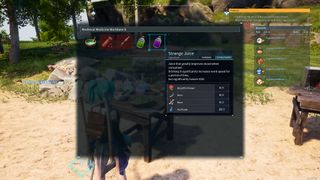 Strange Juice shown in the crafting menu of the Medieval Potions Table