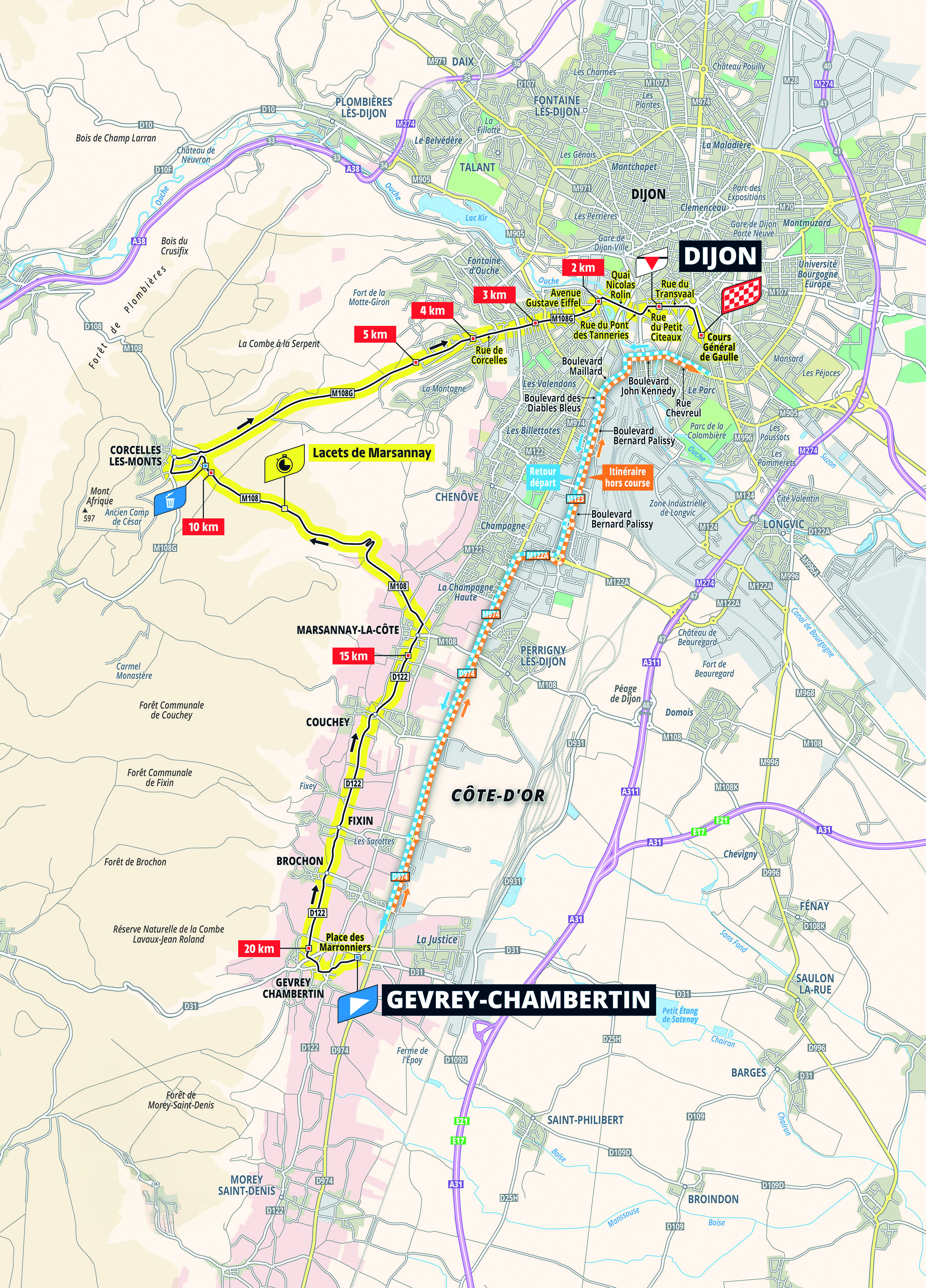 Tour de France Femmes stage four map
