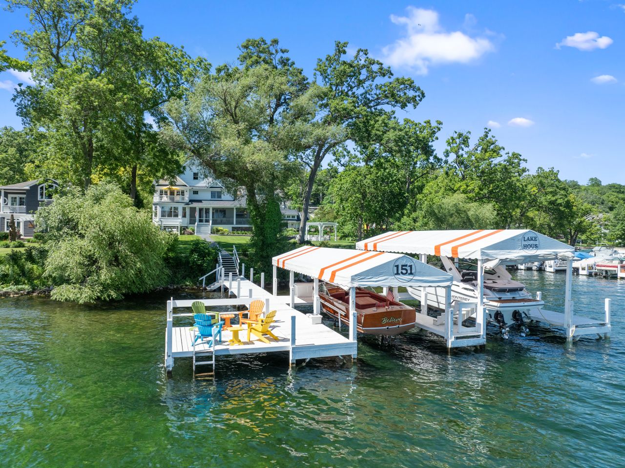 A home for sale on Lake Geneva in Wisconsin.