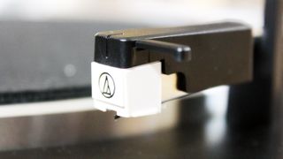 An Audio-Technica cartridge up close