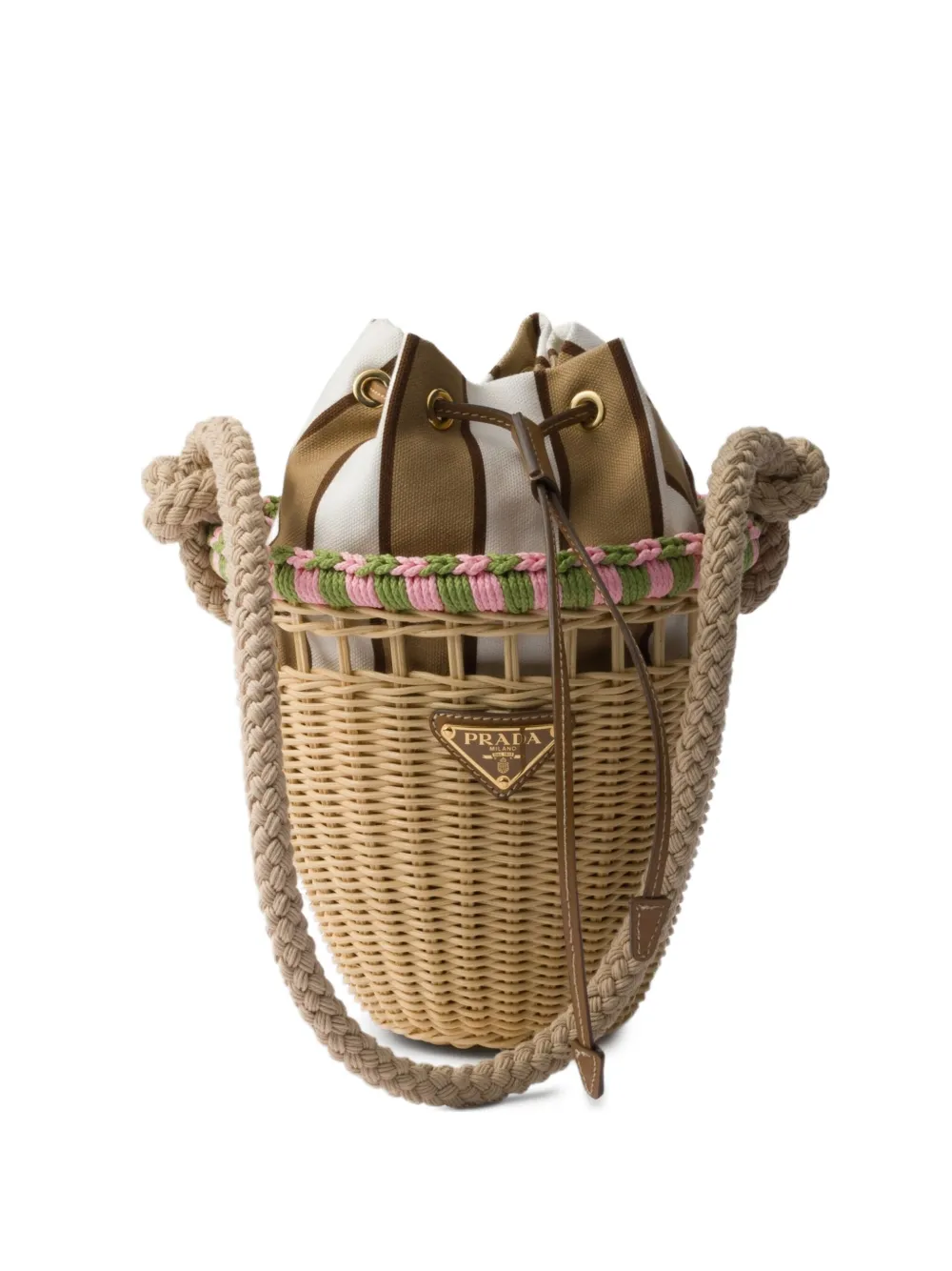 Prada Mini Wicker Bucket Bag | Os